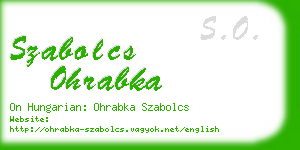 szabolcs ohrabka business card